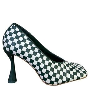 Checkered Black and White Women's Heel